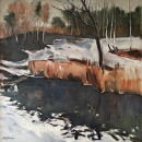 Winter am Hirschfenn  Öl/Lw.  60x60 cm  (Öffentlicher Besitz)