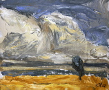 Große Wolke am See  Öl/Lw./Pappe  11,1x13,4 cm